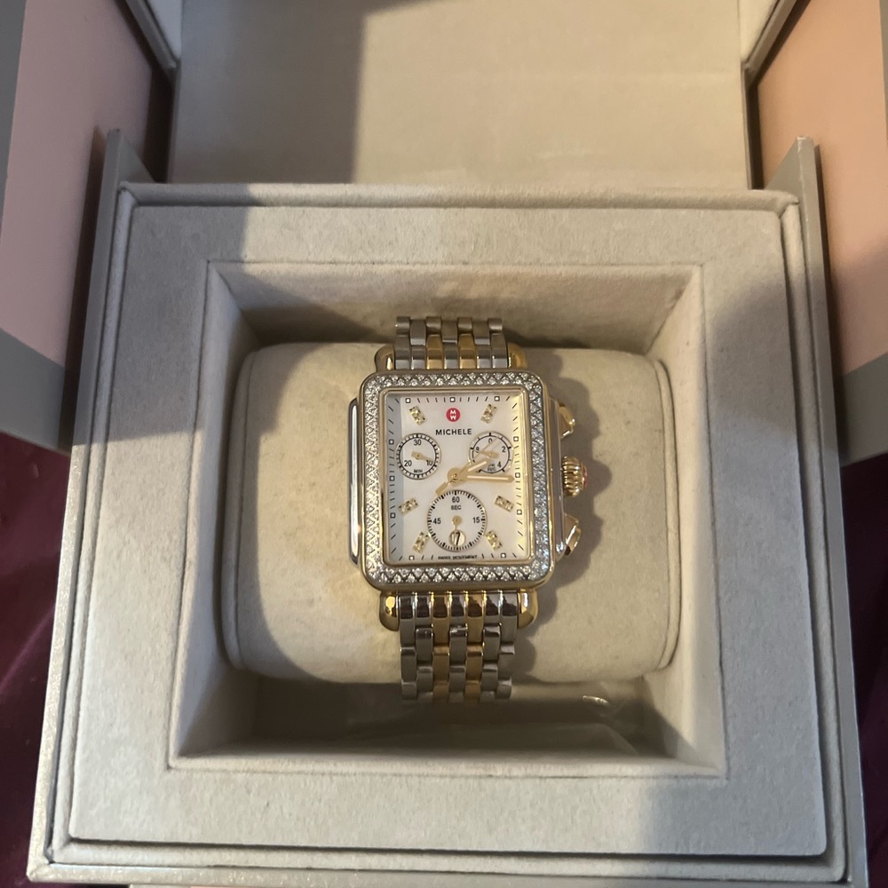 Michele deco 33mm diamond watch